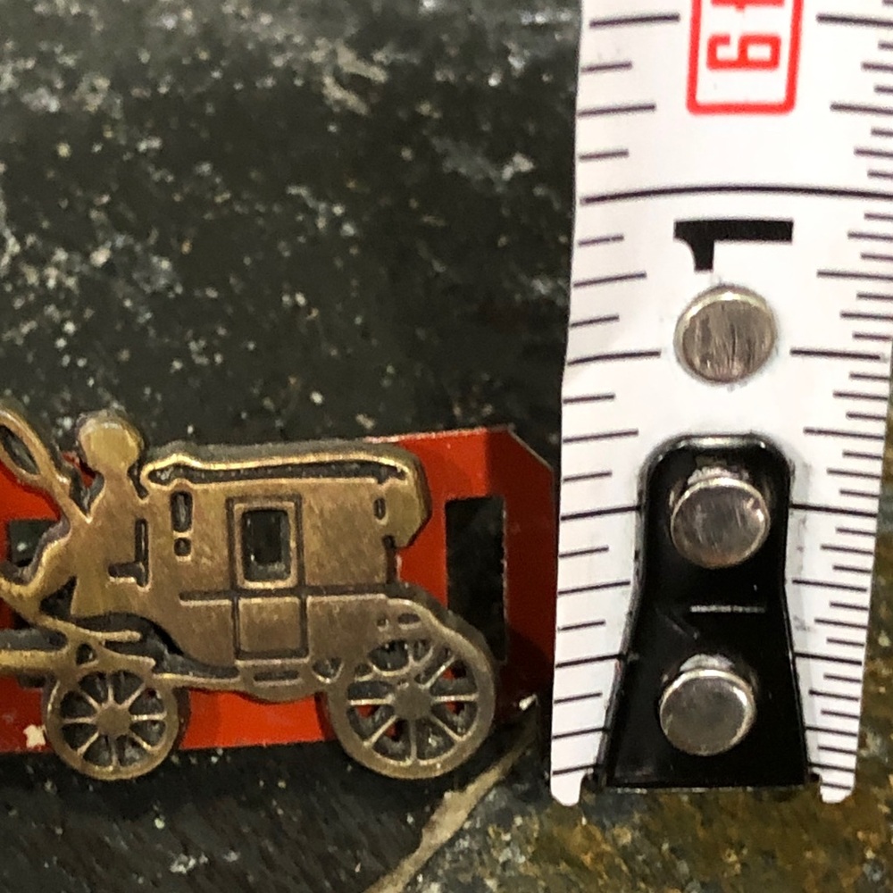 Coach Horse and Carriage bag replacement antique brass bag repair EUC W/Backing - Picture 3 of 6